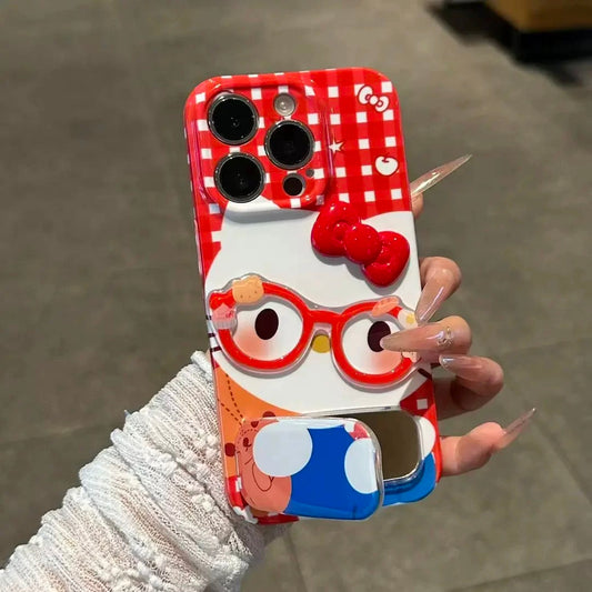 3D Frame Bow Kitty Cat Stand Phone Case