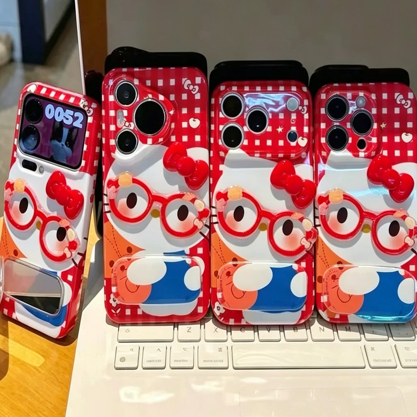 3D Frame Bow Kitty Cat Stand Phone Case