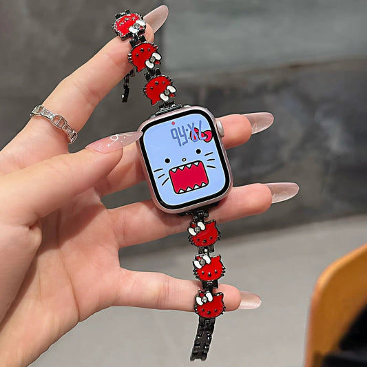 Apple Watch Series 11 Cute Hello Kitty Bracelet with Metal Strap, Apple Watch Series 9 SE
