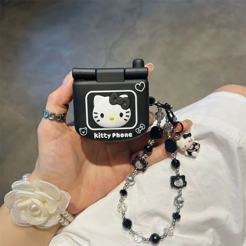 Dark phone makeup mirror earphone protective case