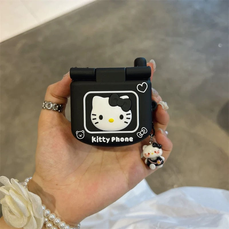 Dark phone makeup mirror earphone protective case