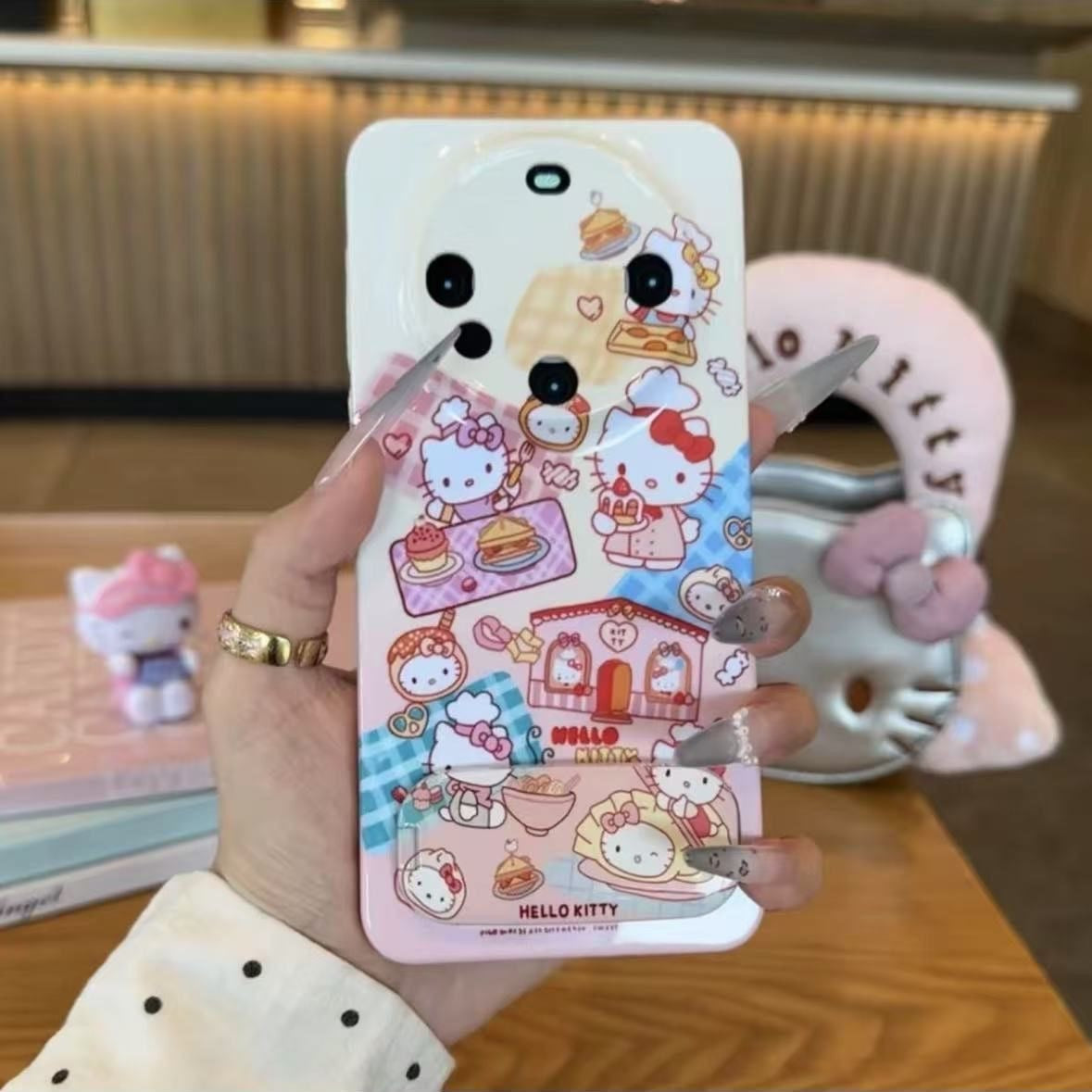 My Melody & Hello Kitty Mirror Stand Phone Case