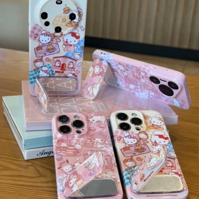 My Melody & Hello Kitty Mirror Stand Phone Case