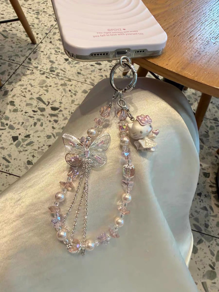 Butterfly Tassel Hello Kitty Keychain/Bag Charm