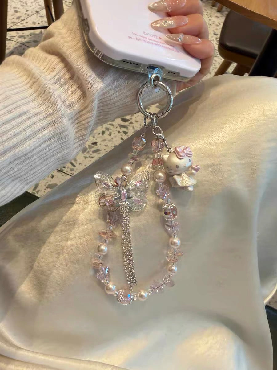 Butterfly Tassel Hello Kitty Keychain/Bag Charm