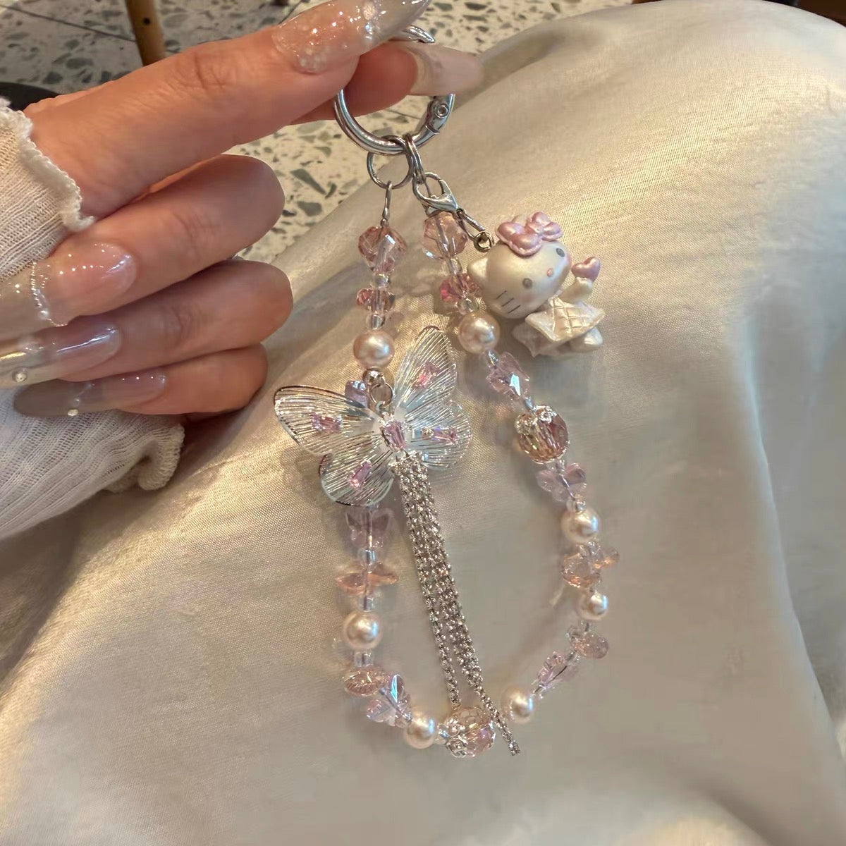 Butterfly Tassel Hello Kitty Keychain/Bag Charm