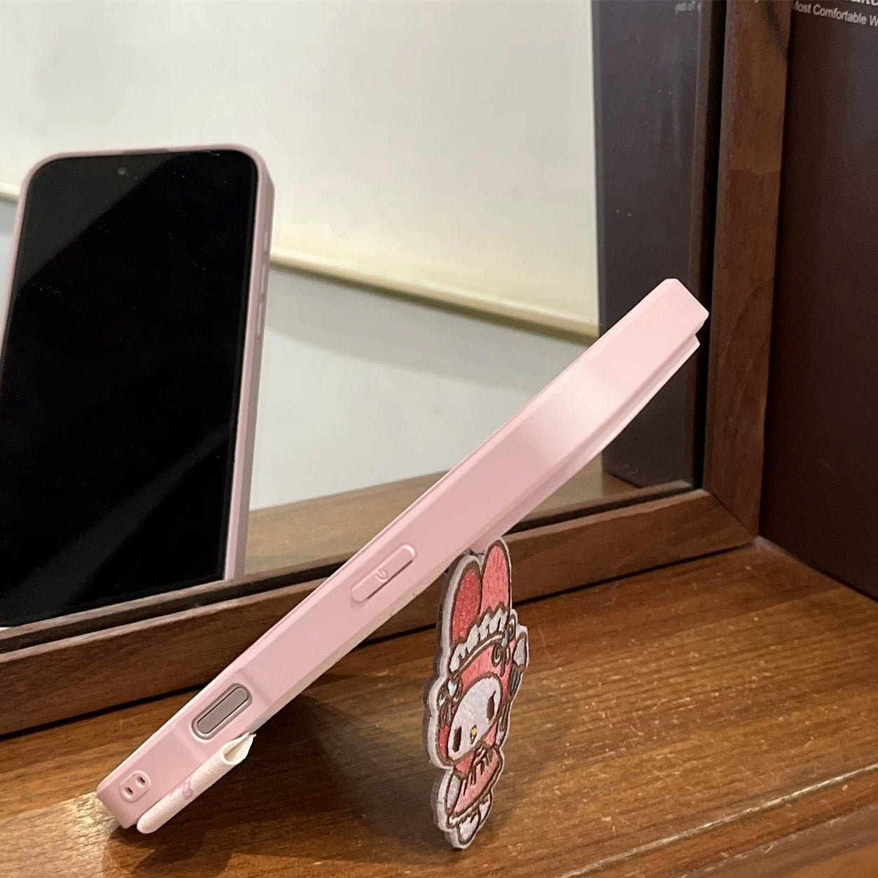 My Melody Embroidered Folding Stand Phone Case