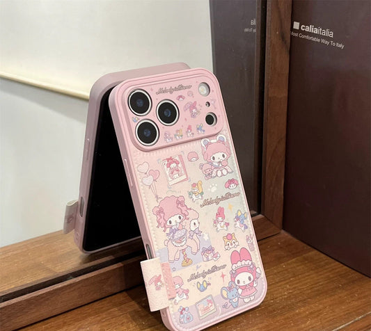 My Melody Embroidered Folding Stand Phone Case
