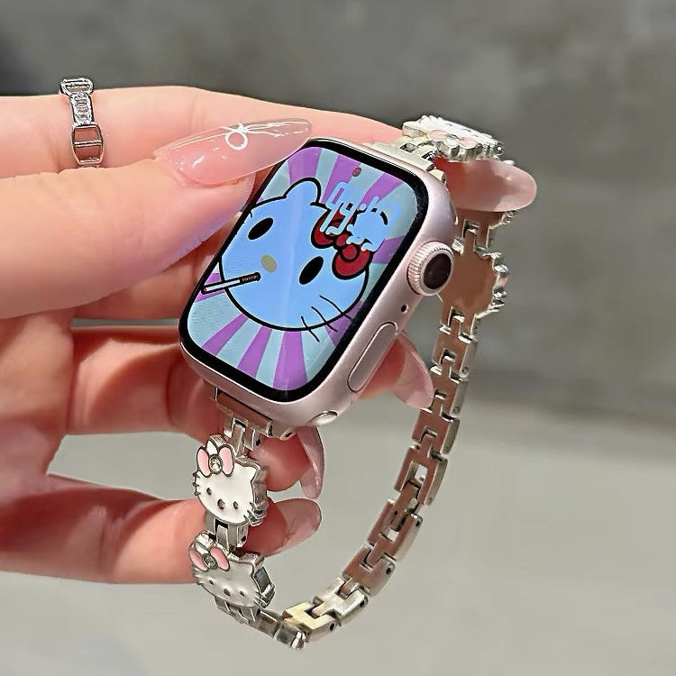 Hello Kitty Metal Bracelet-Style Watch Strap