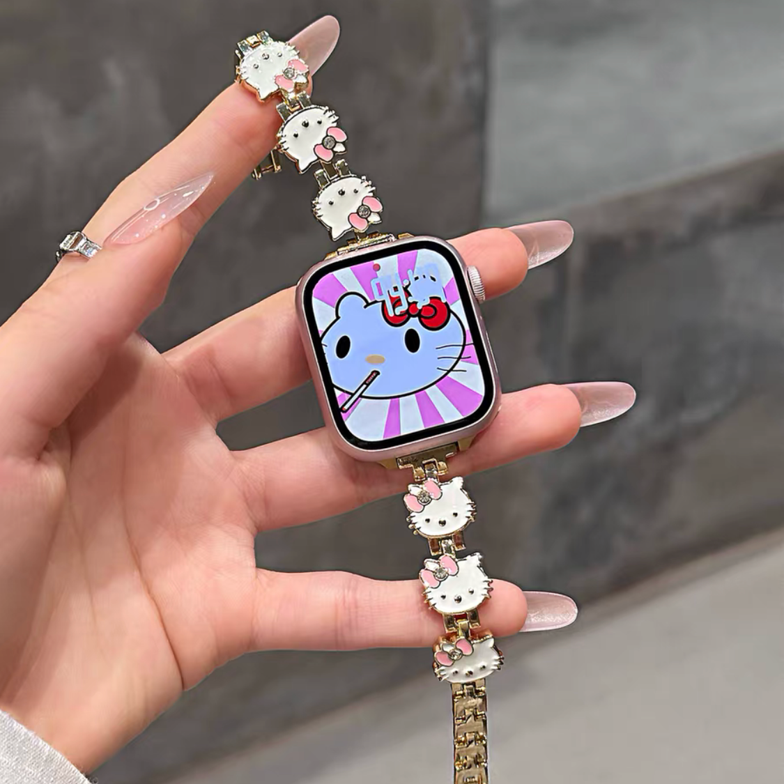 Hello Kitty Metal Bracelet-Style Watch Strap