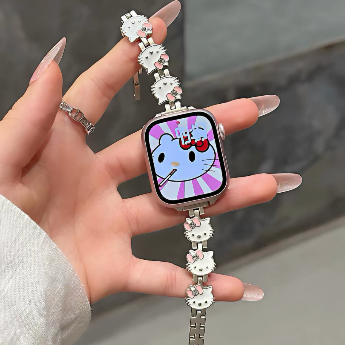 Hello Kitty Metal Bracelet-Style Watch Strap