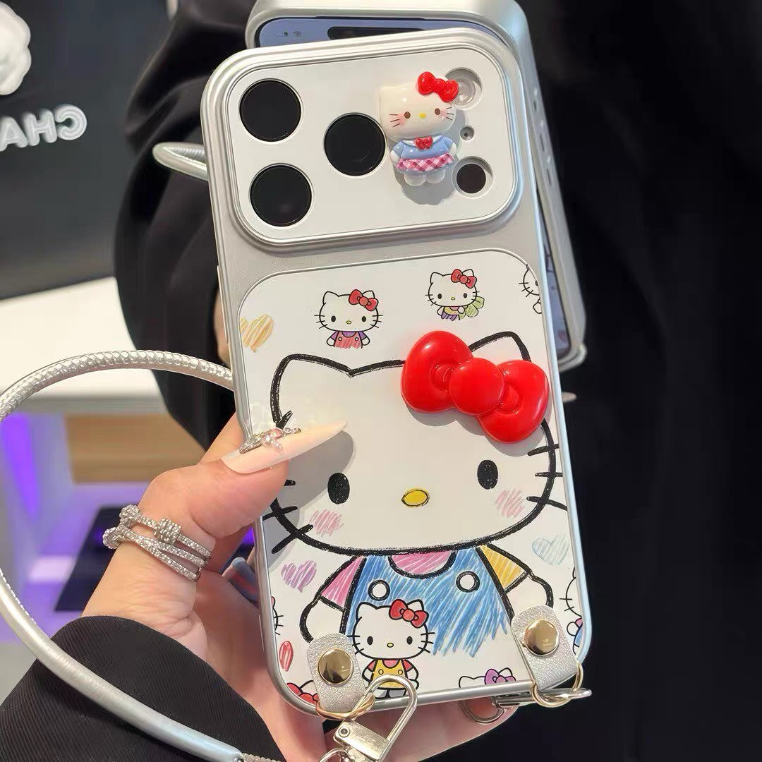 Graffiti Hello Kitty Figure Lanyard Phone Case