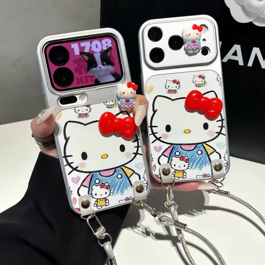 Graffiti Hello Kitty Figure Lanyard Phone Case