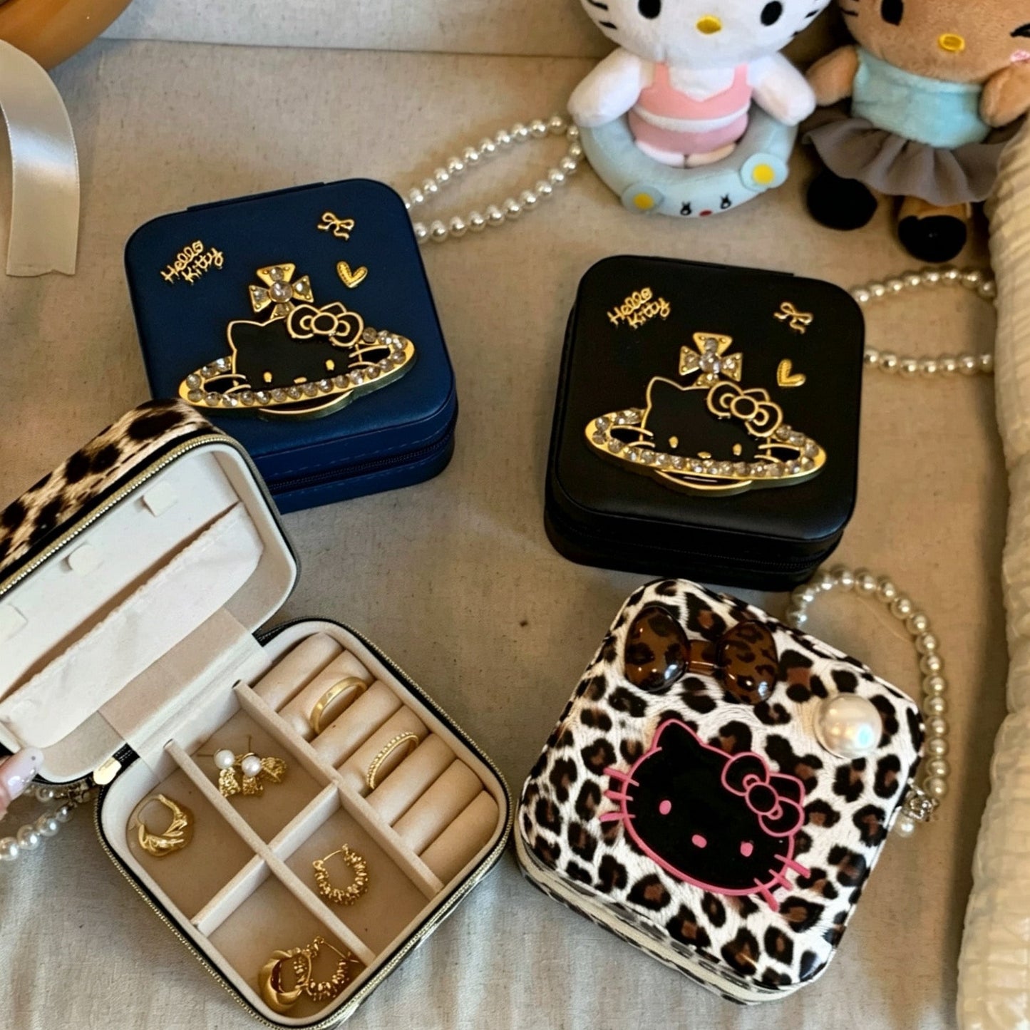 Leopard-print Hello Kitty jewelry box