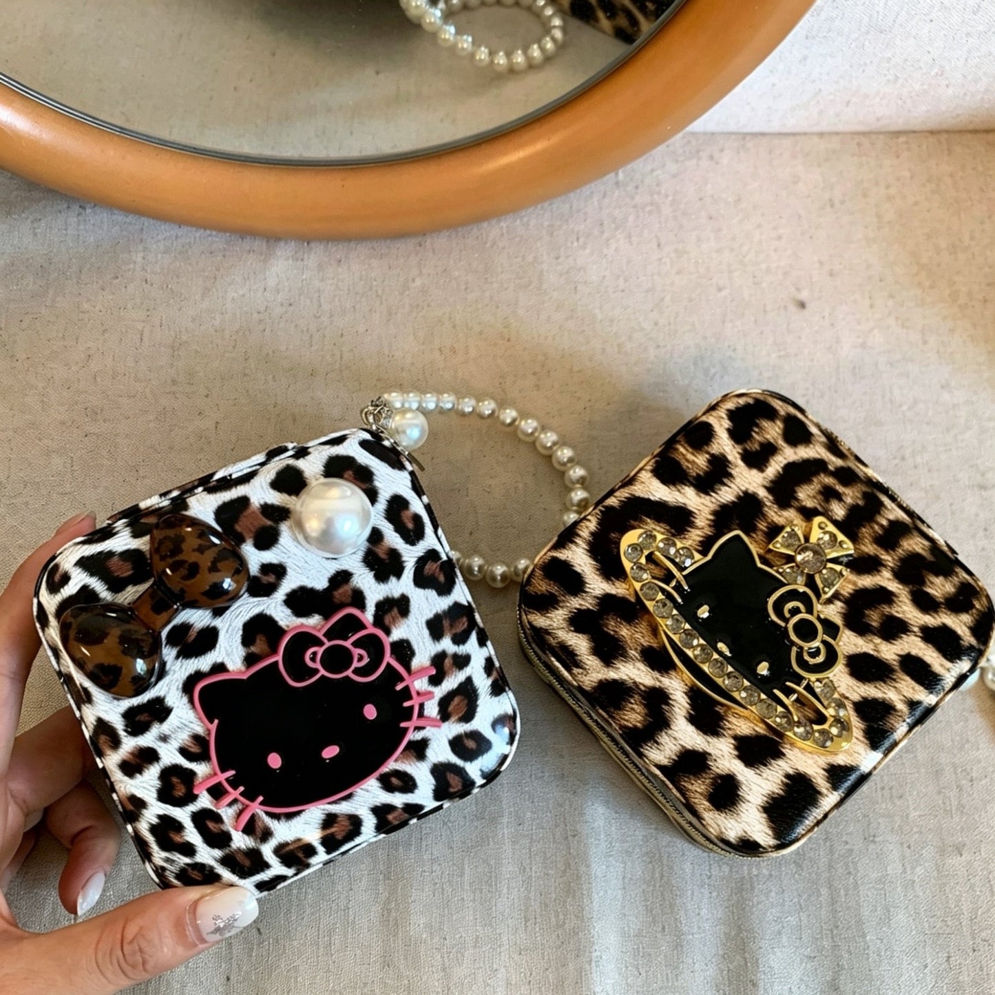 Leopard-print Hello Kitty jewelry box