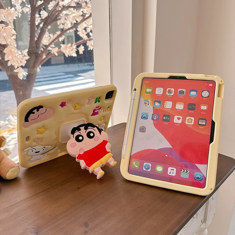 3D Crayon Shin-chan iPad Case with Pencil Slot