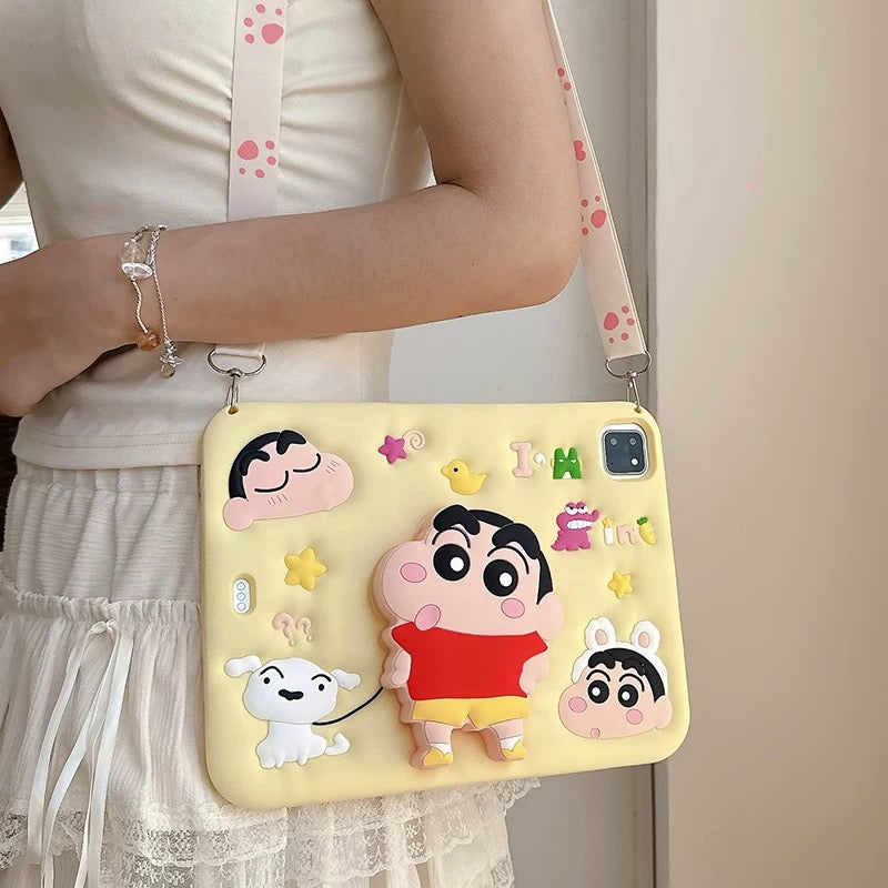 3D Crayon Shin-chan iPad Case with Pencil Slot