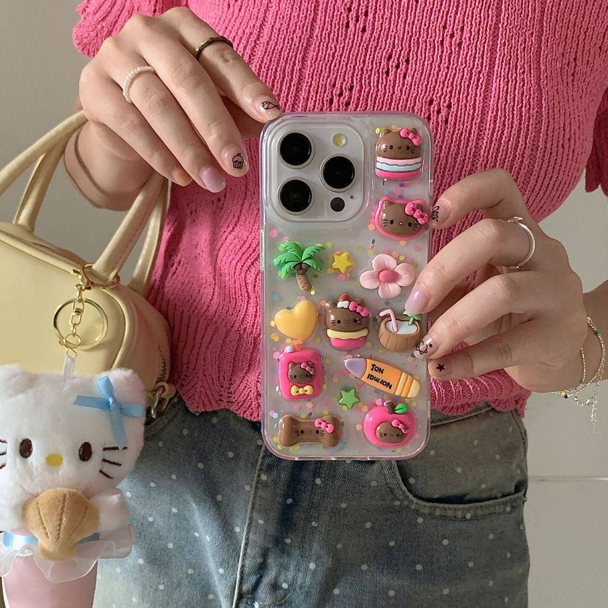 Samsung Black Leather Hello Kitty Phone Case