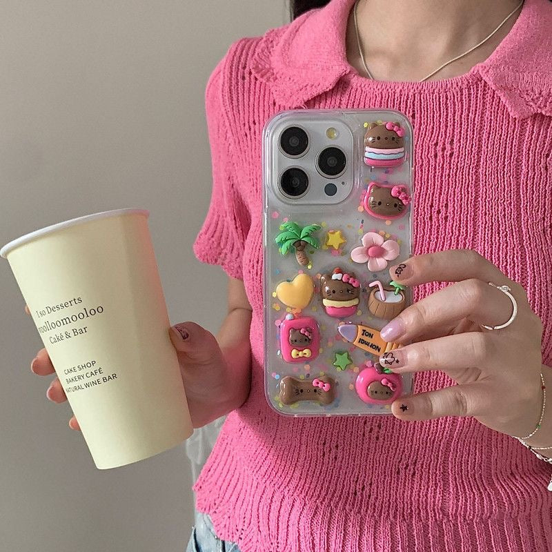 Samsung Black Leather Hello Kitty Phone Case