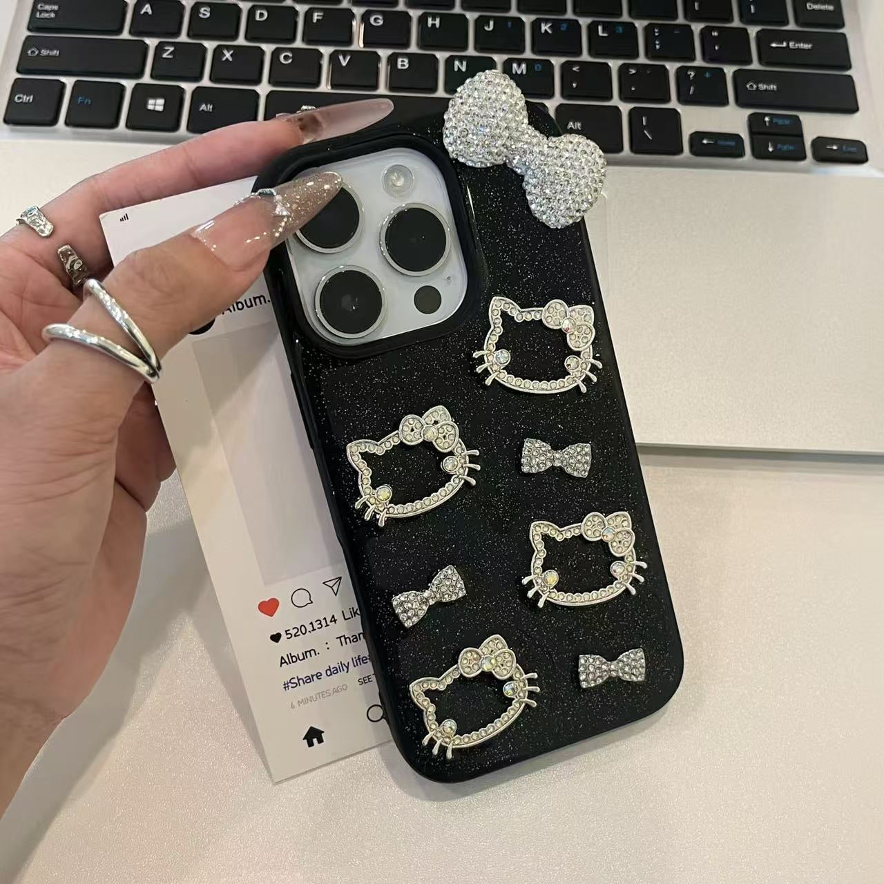 Samsung Sparkling Bow Hello Kitty Phone Case