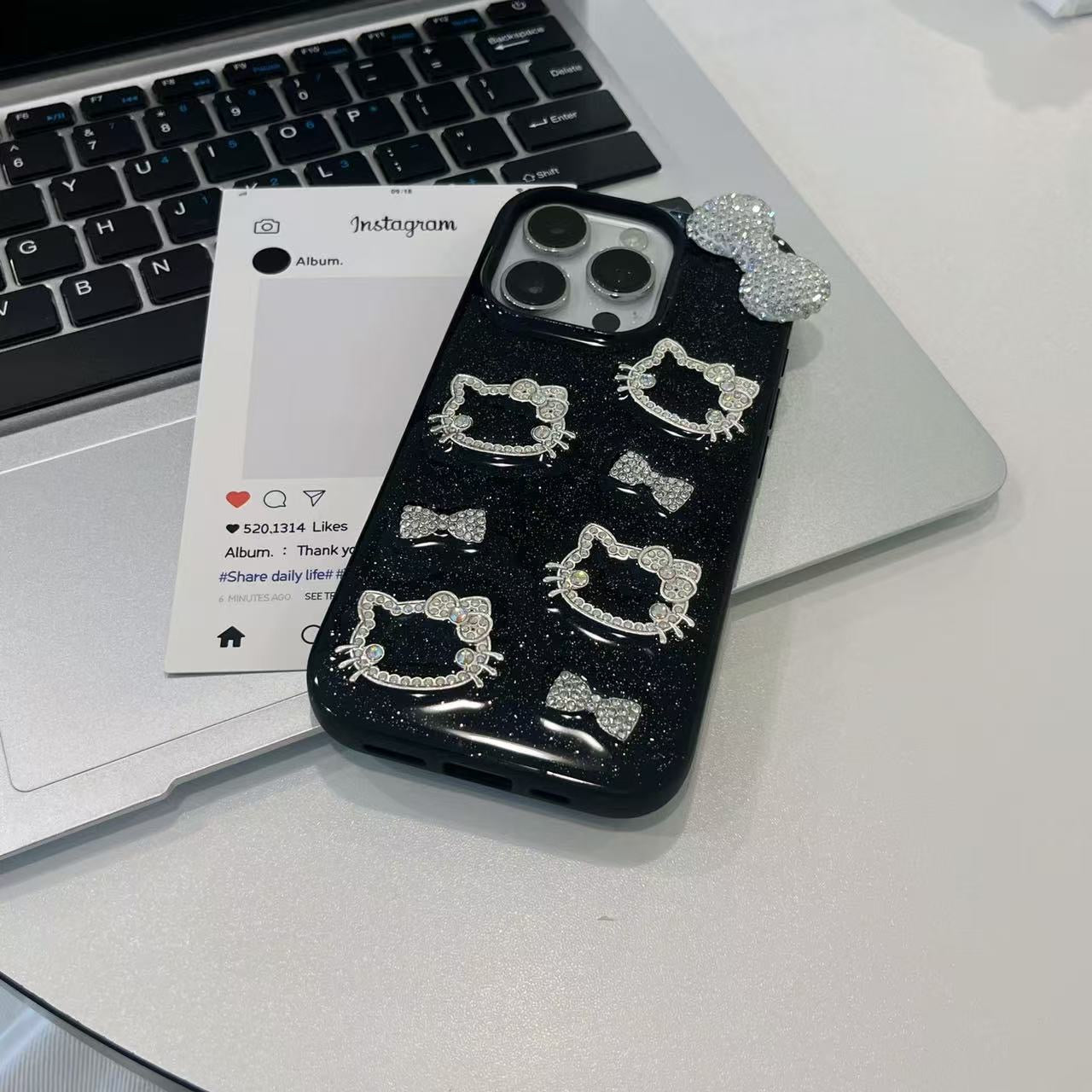 Samsung Sparkling Bow Hello Kitty Phone Case