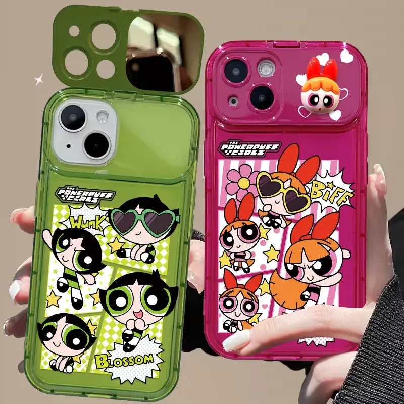 The Powerpuff Girls Flip-Top Mirror with Figurine Embellishment and Pendant