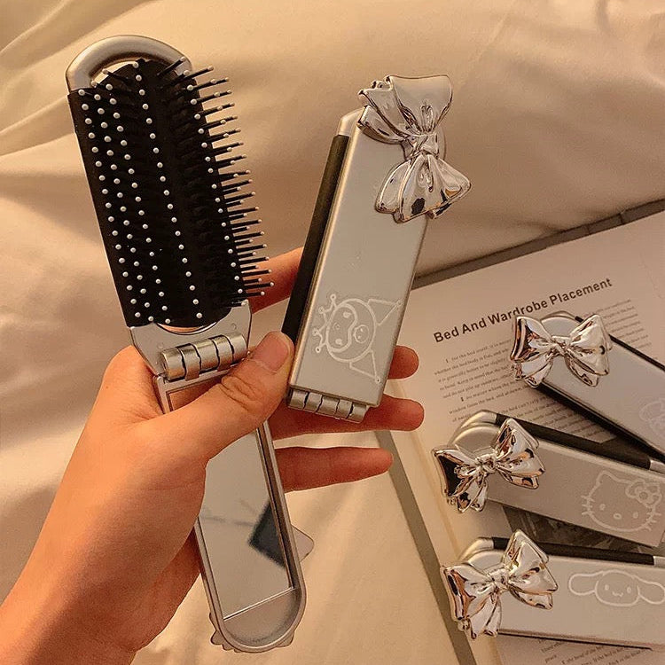 Cute cartoon portable folding air-cushion comb with mirror