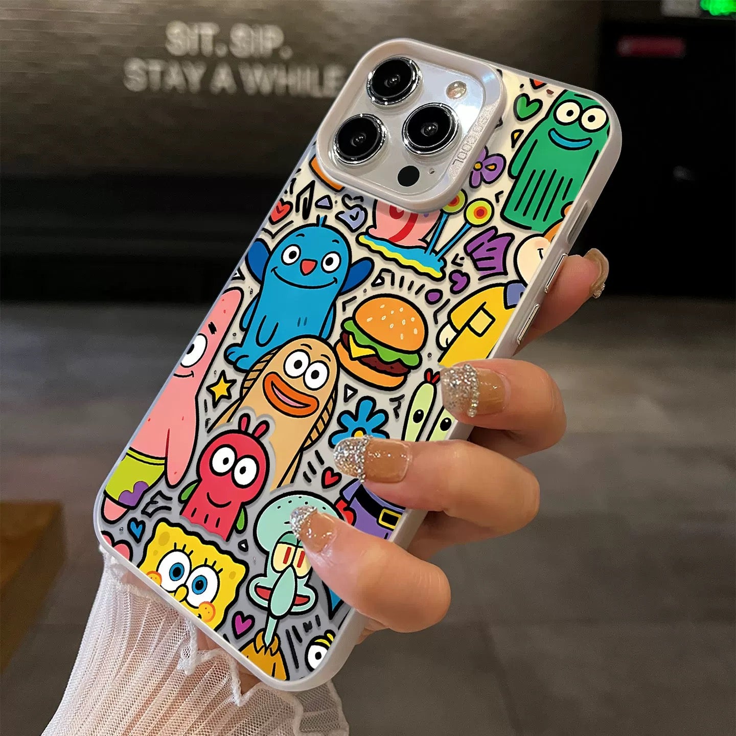 A screen full of SpongeBob phone cases