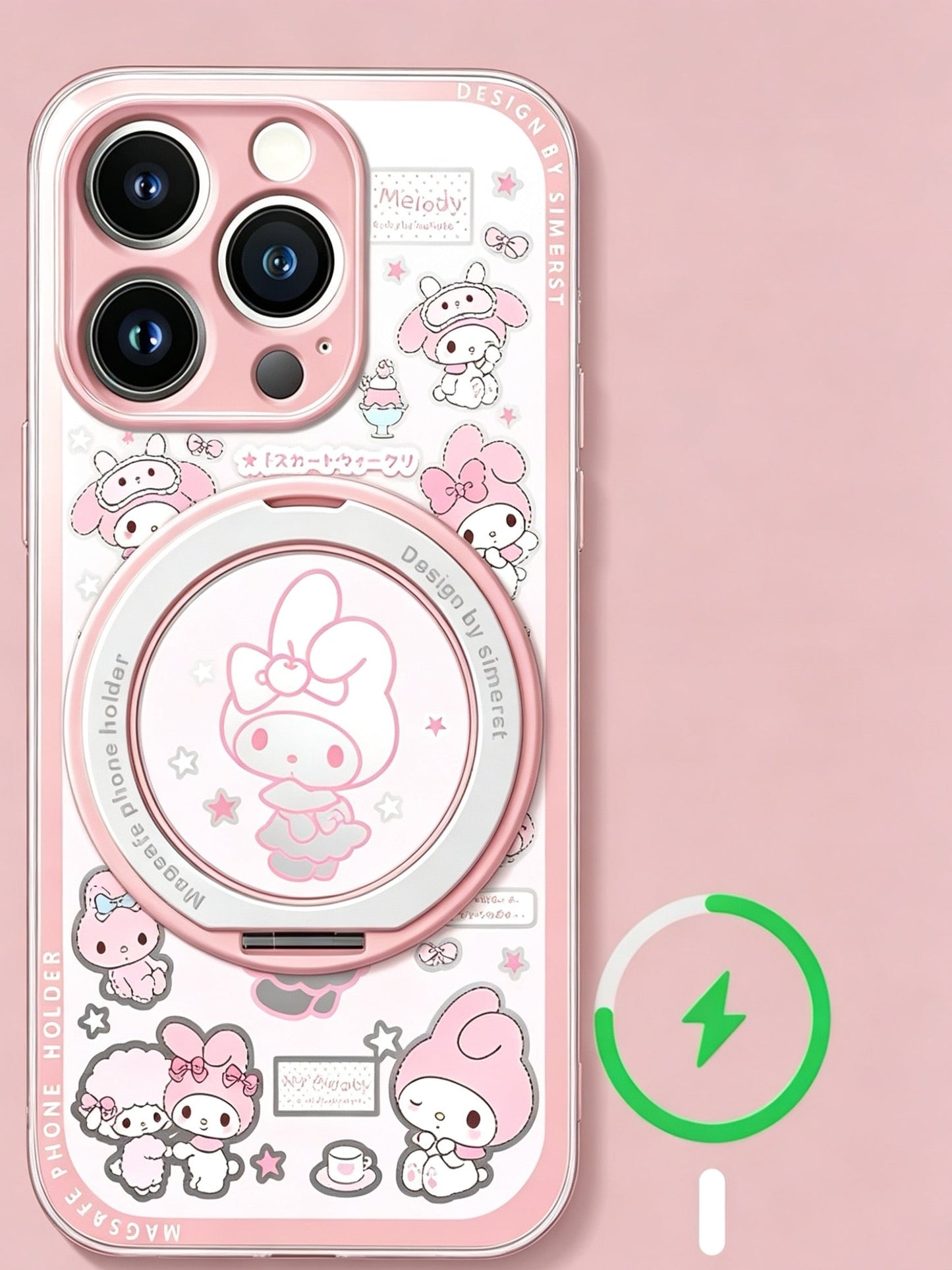 My Melody 360° Magnetic Stand & Pearl Bracelet Phone Case