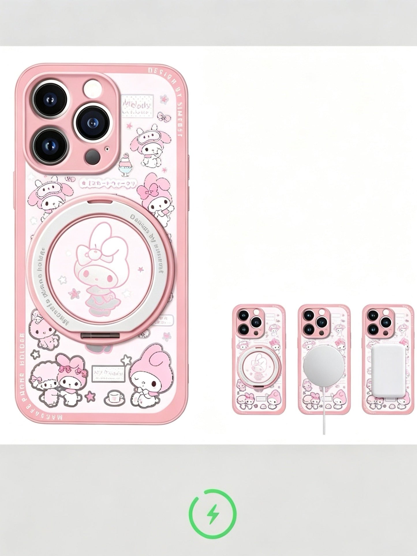 My Melody 360° Magnetic Stand & Pearl Bracelet Phone Case