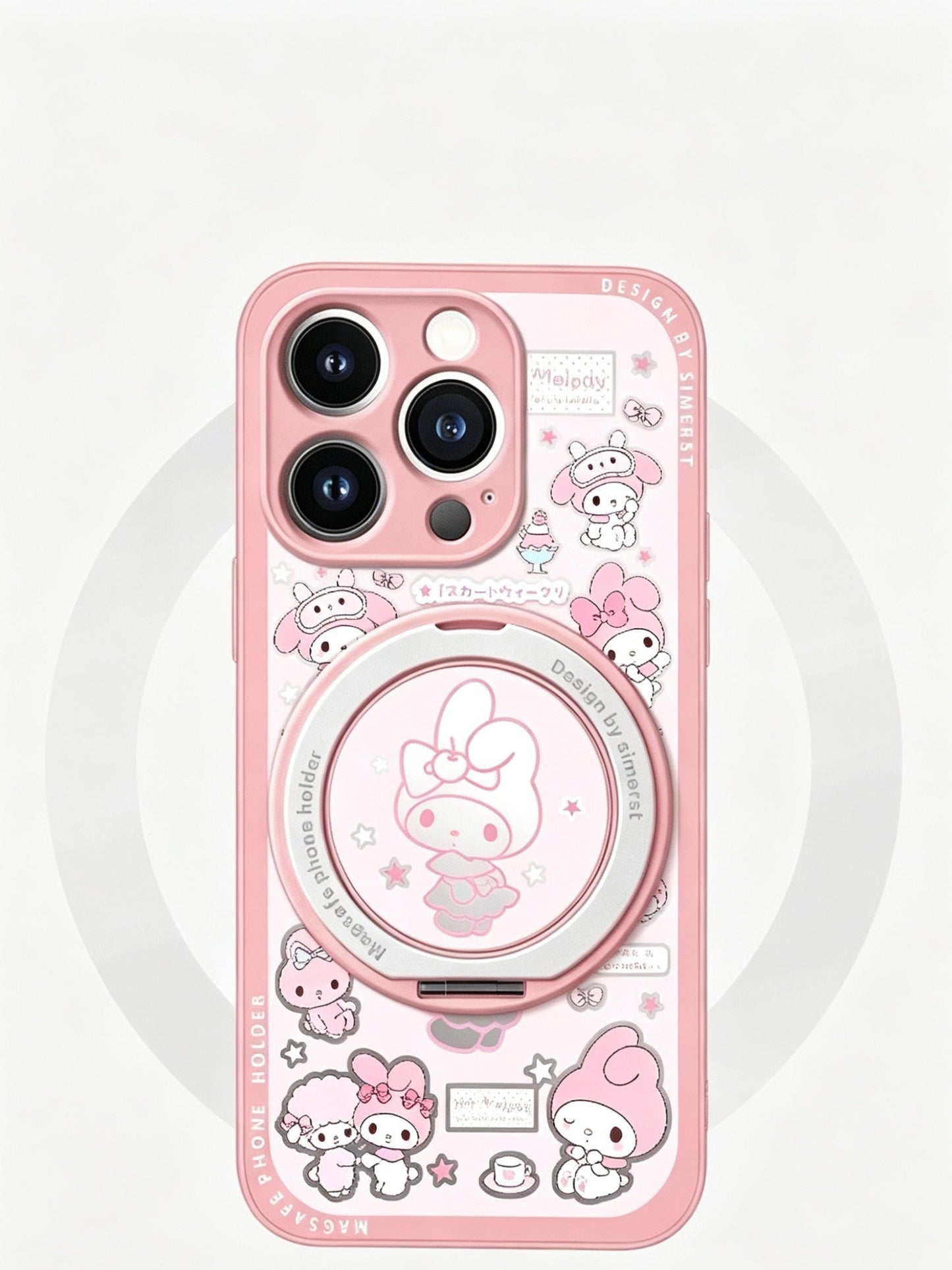 My Melody 360° Magnetic Stand & Pearl Bracelet Phone Case