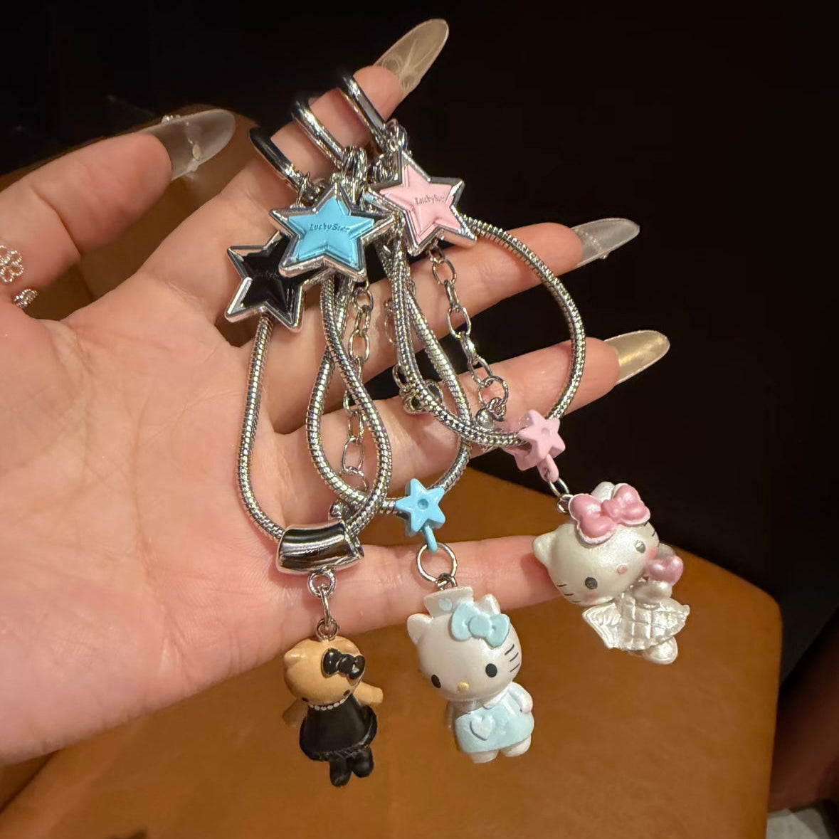 "Ins-style" Hello Kitty beaded phone charm / girly accessory / keychain / earphone chain