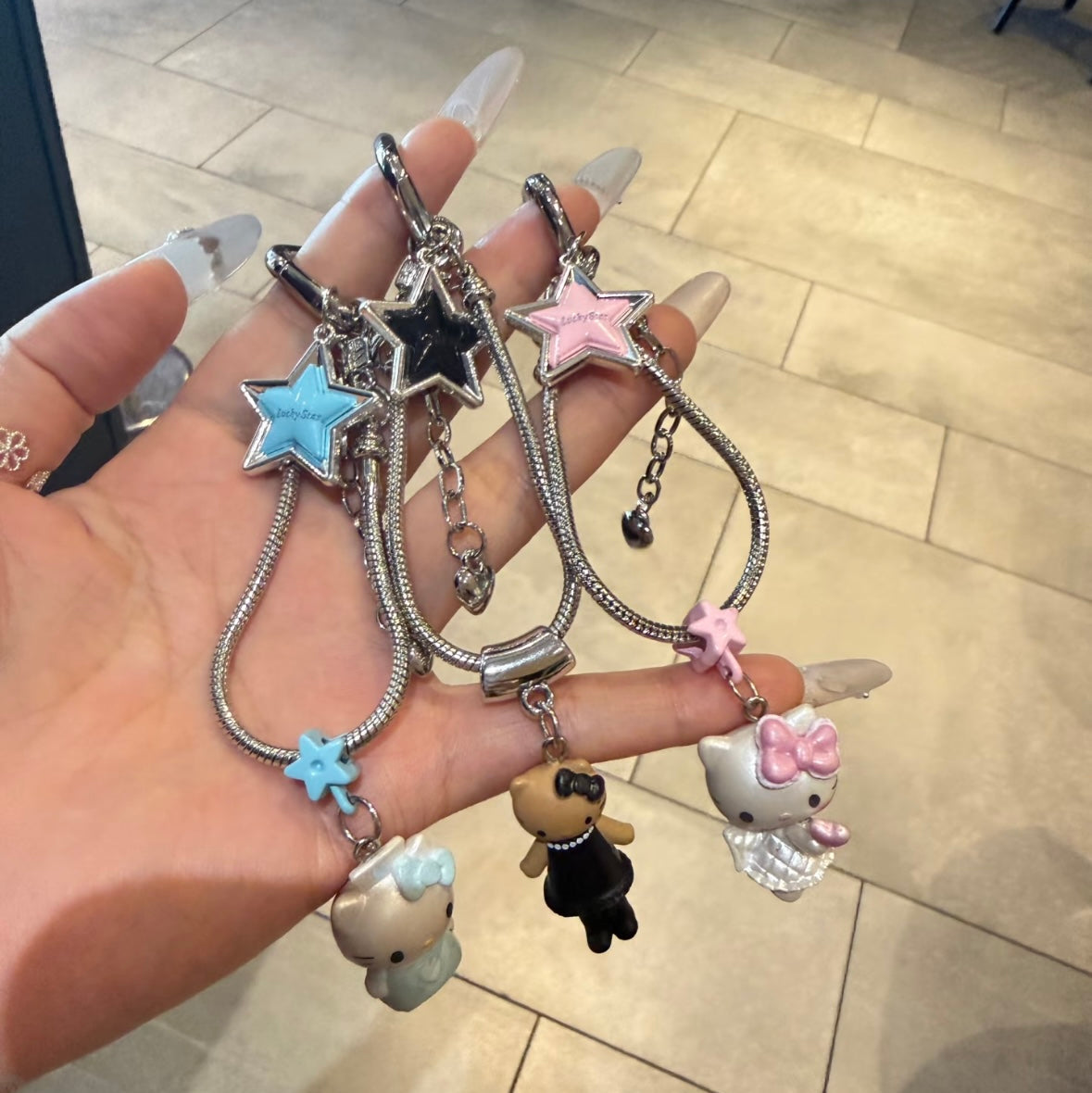 "Ins-style" Hello Kitty beaded phone charm / girly accessory / keychain / earphone chain