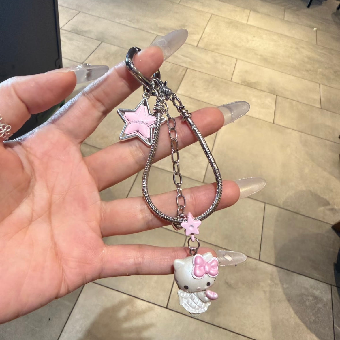 "Ins-style" Hello Kitty beaded phone charm / girly accessory / keychain / earphone chain