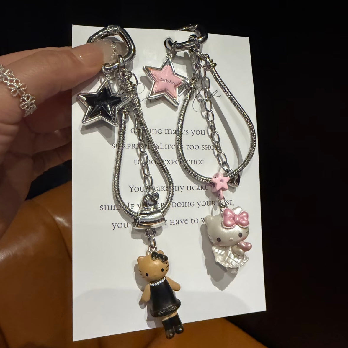 "Ins-style" Hello Kitty beaded phone charm / girly accessory / keychain / earphone chain