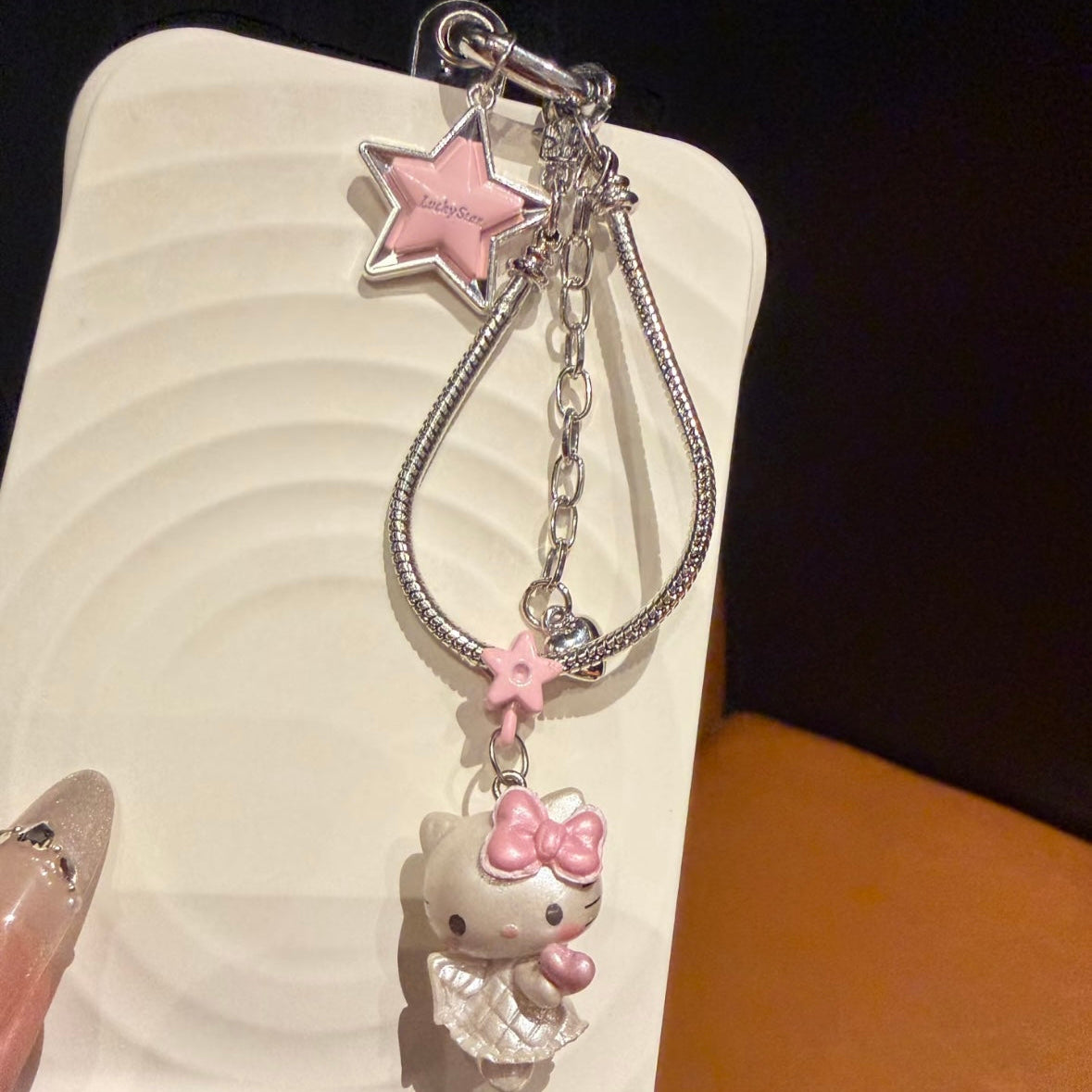 "Ins-style" Hello Kitty beaded phone charm / girly accessory / keychain / earphone chain
