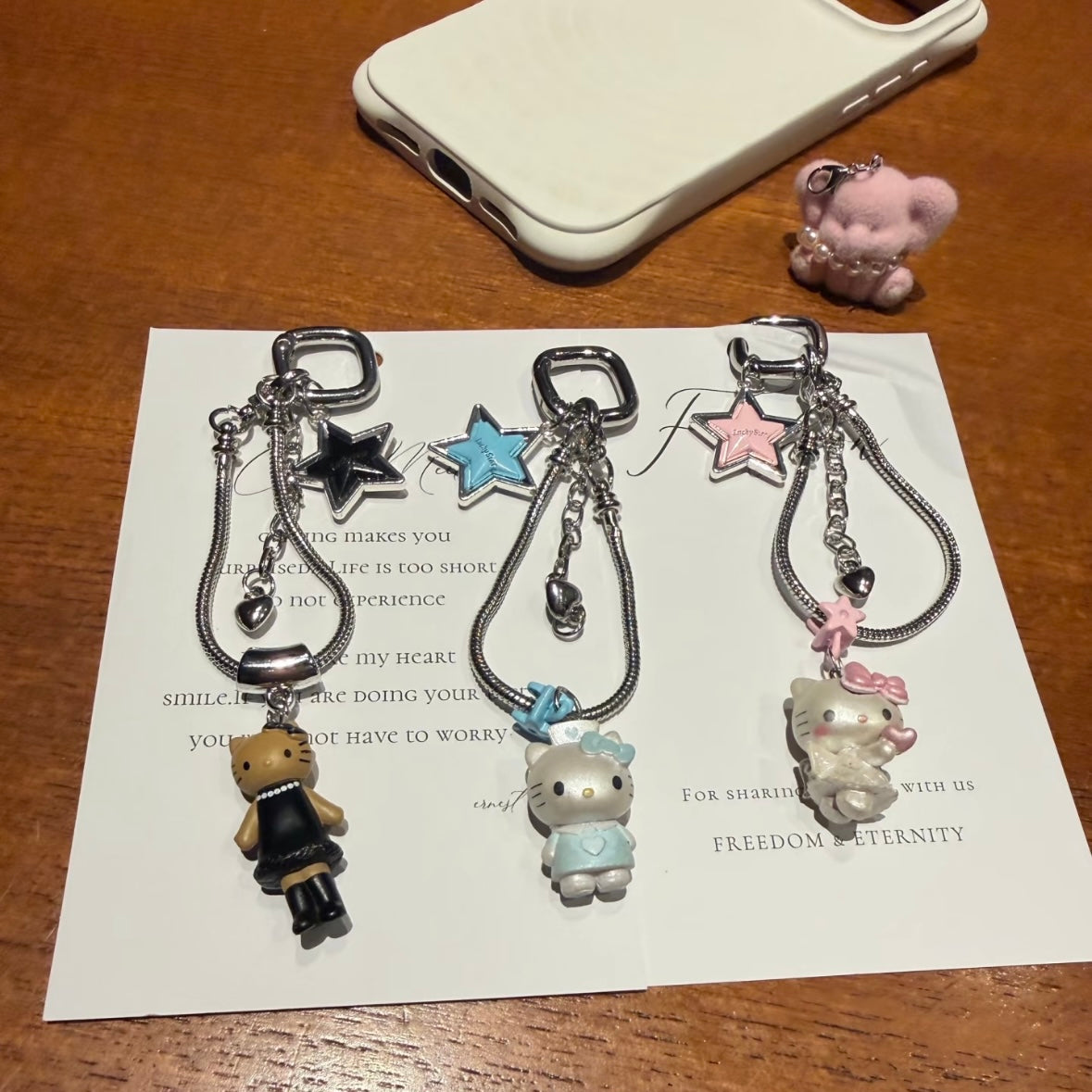 "Ins-style" Hello Kitty beaded phone charm / girly accessory / keychain / earphone chain