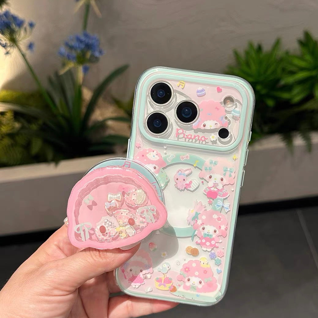 Magnetic Phone Case with Kickstand and Raised-Lip Full-Lens Protection