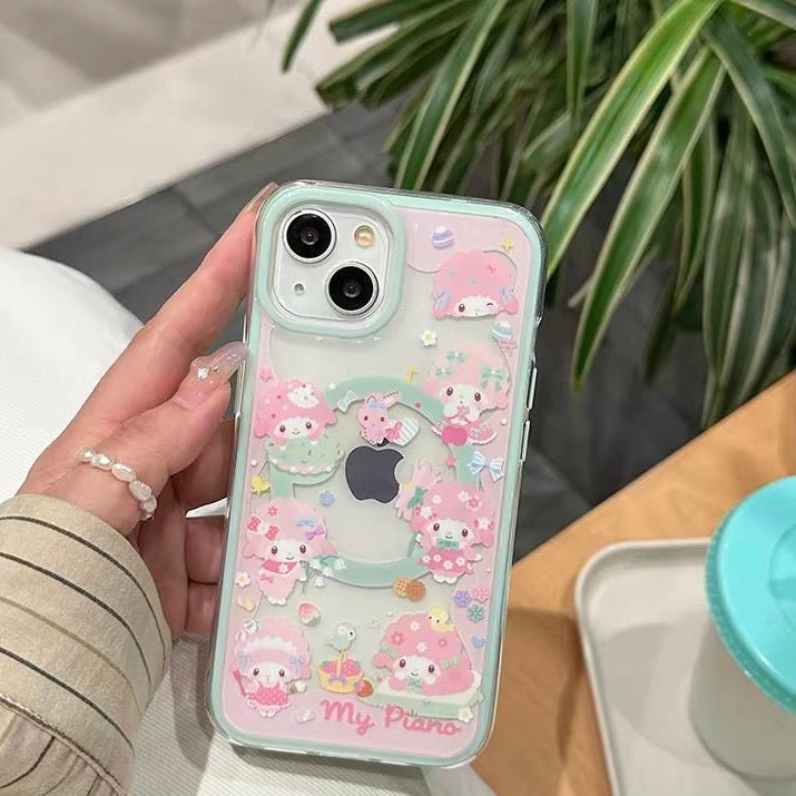 Magnetic Phone Case with Kickstand and Raised-Lip Full-Lens Protection