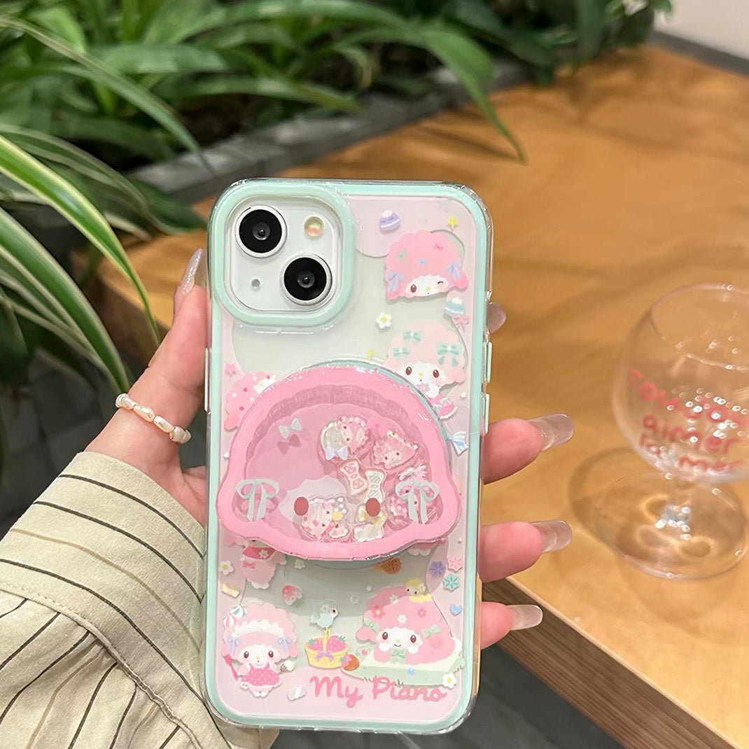 Magnetic Phone Case with Kickstand and Raised-Lip Full-Lens Protection