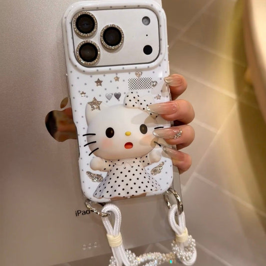 Korean style polka dot dress, Hello Kitty phone case