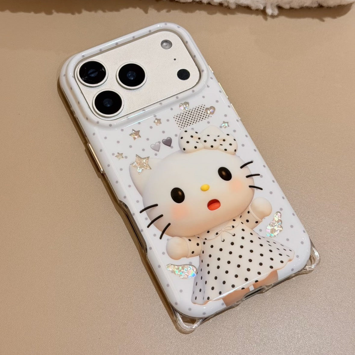 Korean style polka dot dress, Hello Kitty phone case