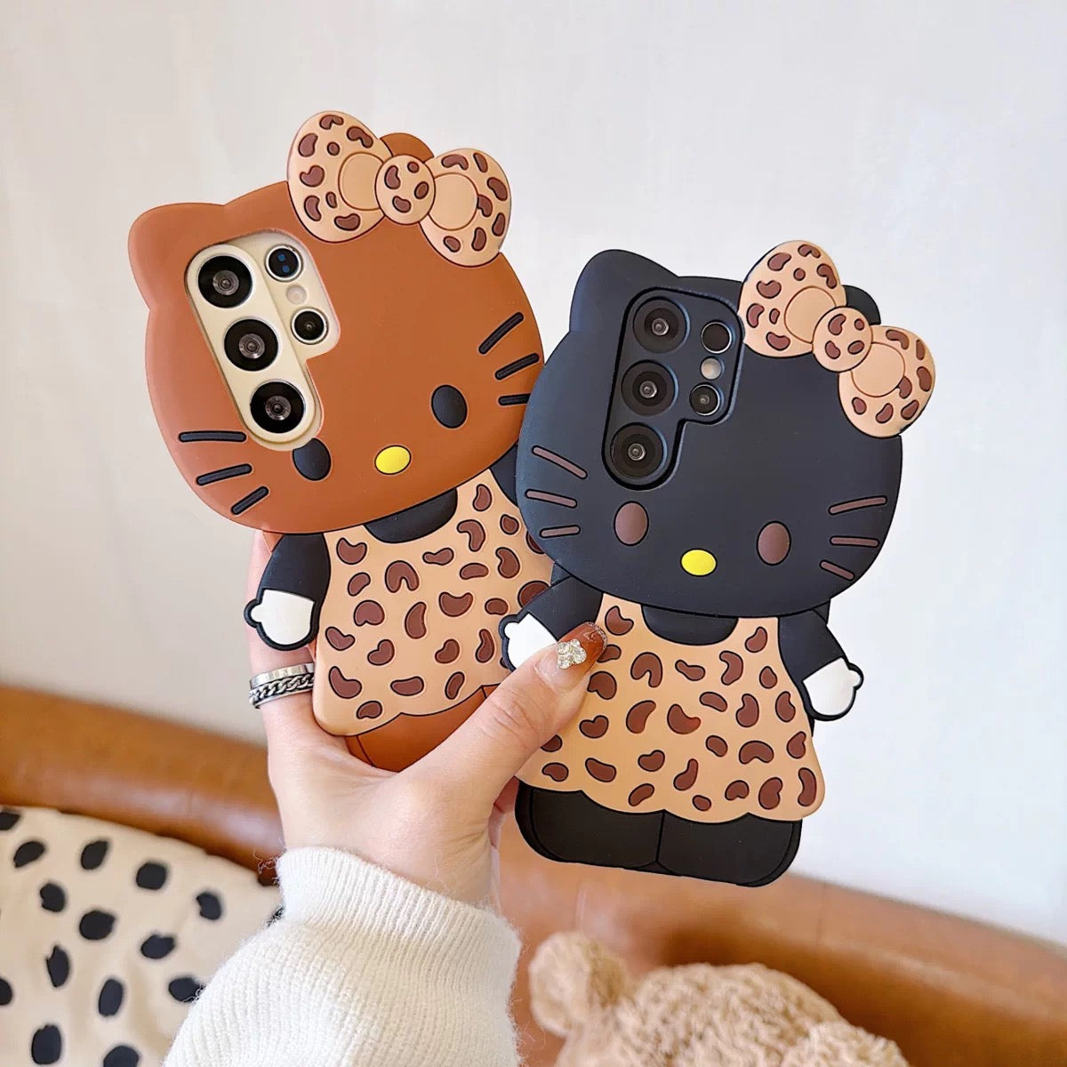 Trendy Leopard-Print Hello Kitty Phone Case