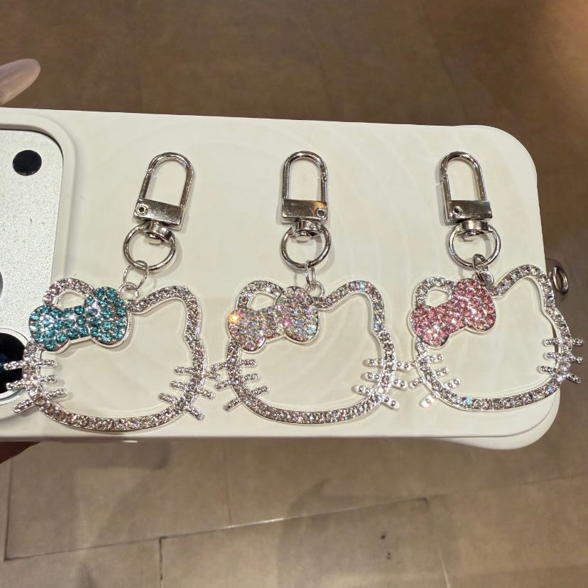 Chic, high-end style Hello Kitty beaded phone charm