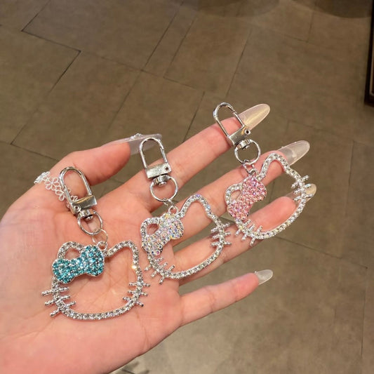 Chic, high-end style Hello Kitty beaded phone charm