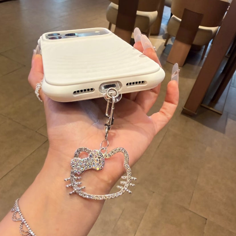 Chic, high-end style Hello Kitty beaded phone charm