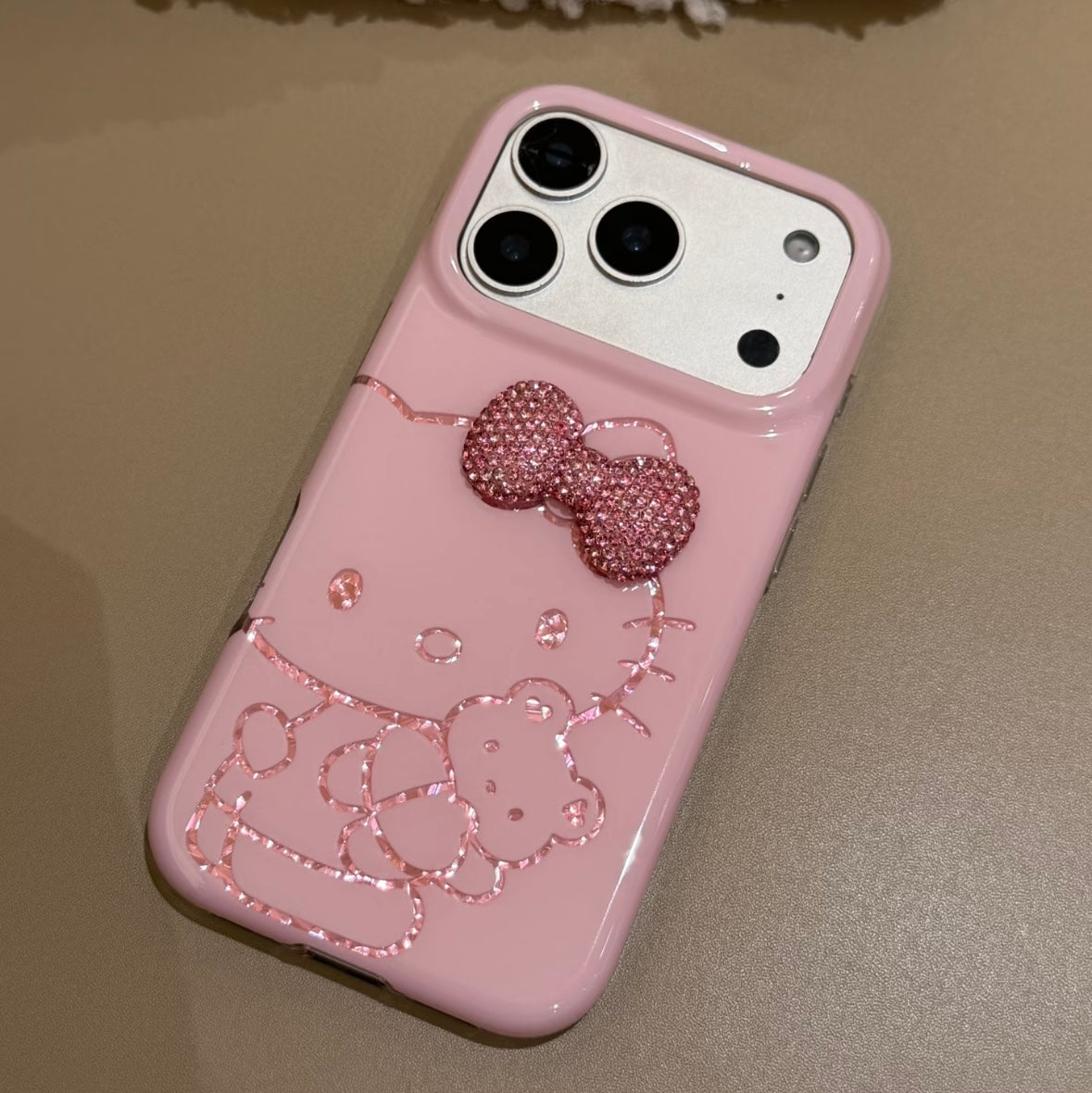 Pink Hello Kitty Bow Lanyard Phone Case