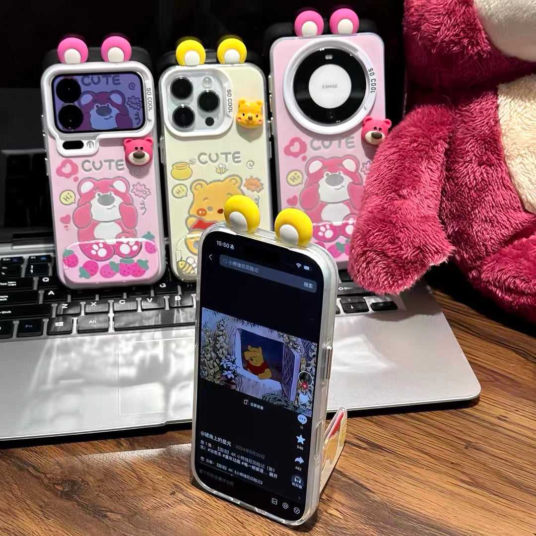 Lotso and Winnie the Pooh Mirror Stand Phone Case