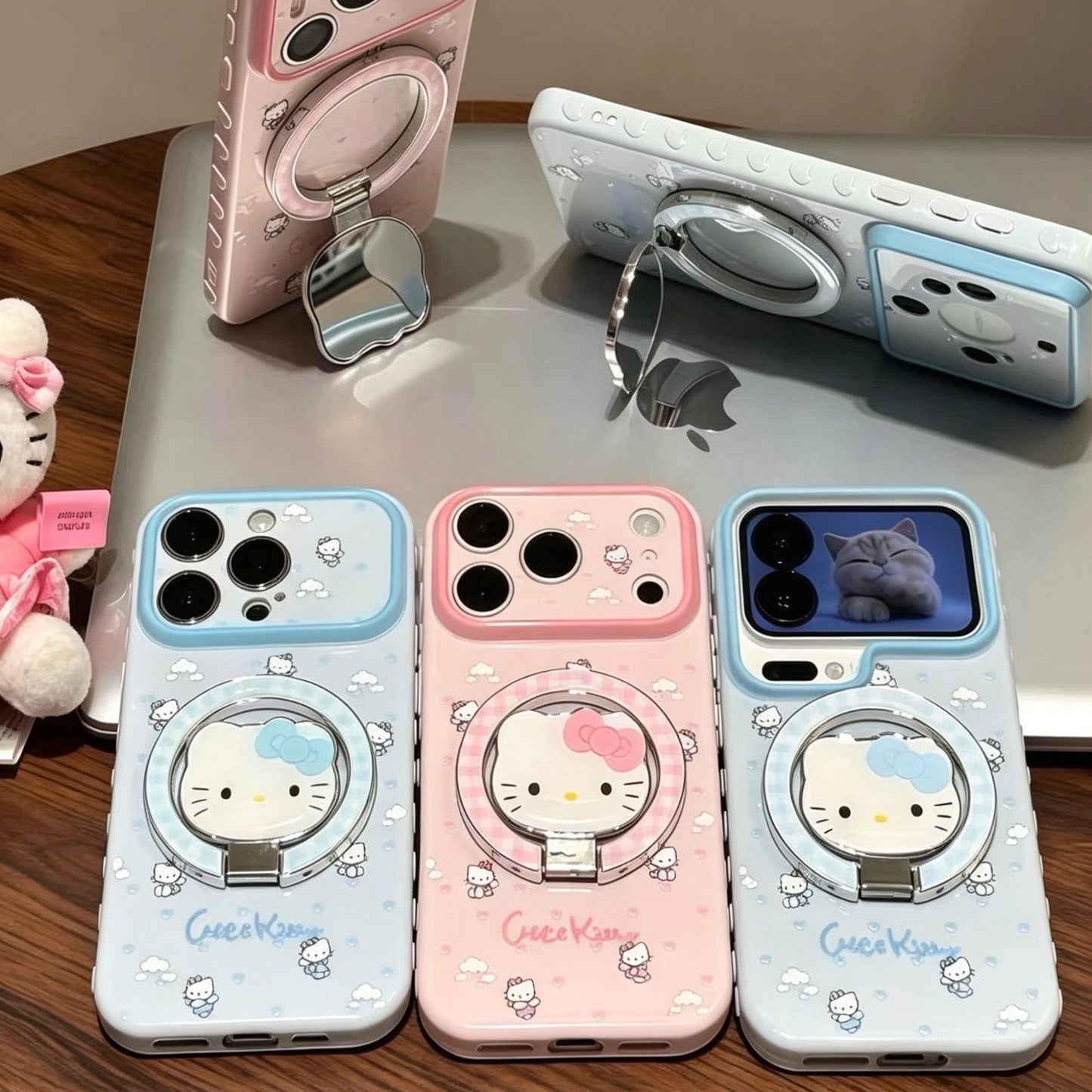 "Angel Kitty" Mirror Stand Phone Case