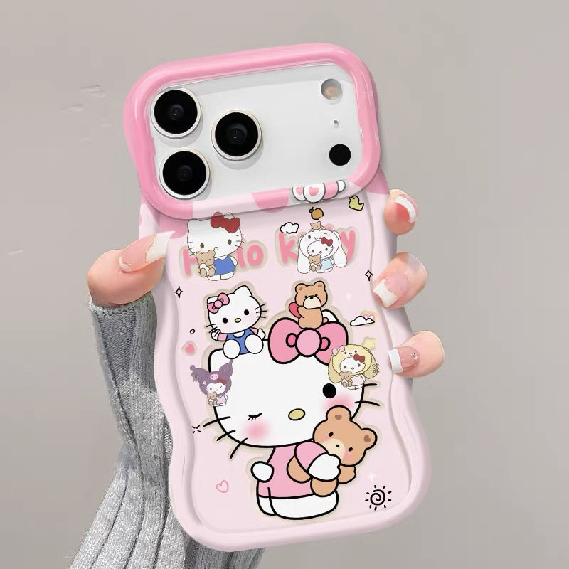Pink HelloKitty invisible double stand phone case